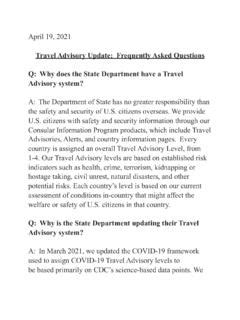 Travel Advisory Update Frequently Asked Questions Travel Advisory