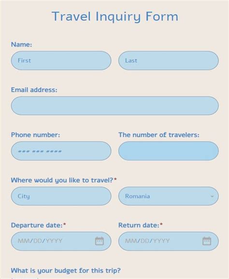 Travel Agent Inquiry Form