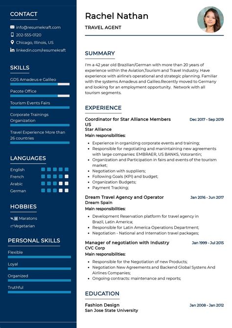 Travel Agent Resume Template In 2025 Resumekraft