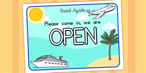 Travel Agents Open Role Play Sign Travel Agents Role Play Sign