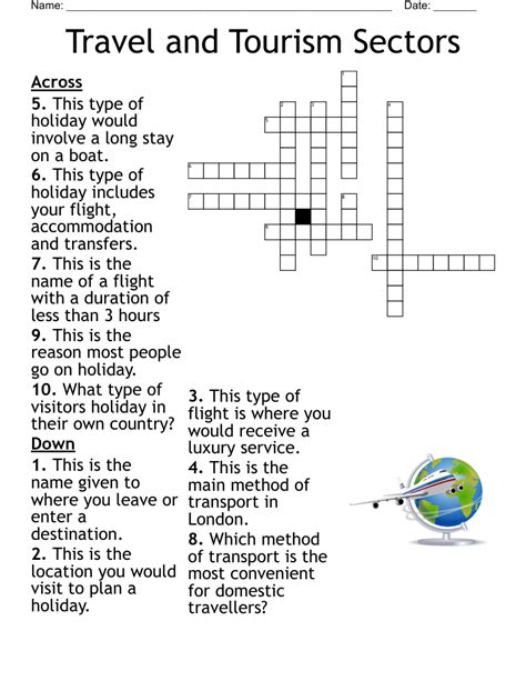 Travel And Tourism Sectors Crossword Wordmint