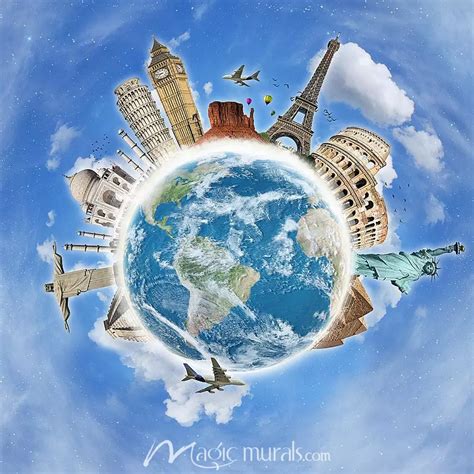 Travel Around The World Wallpaper Mural By Magic Murals