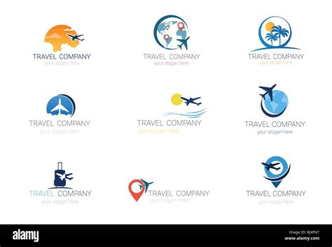 Travel Company Logos Set Template Tourism Agency Collection Of Banner