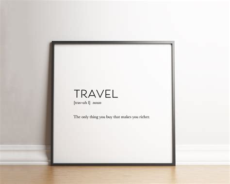 Travel Definition Definition Print Downloadable Print Etsy