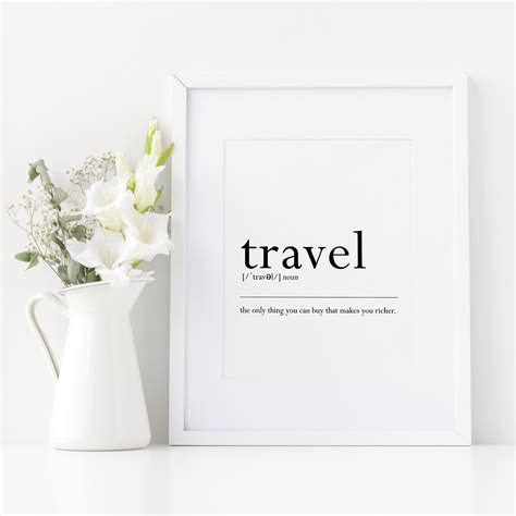 Travel Definition Printable Travel Quote Definition Poster Etsy Canada