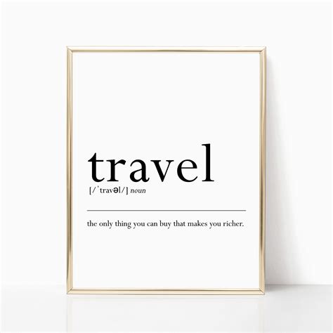 Travel Definition Printable Travel Quote Printable Word