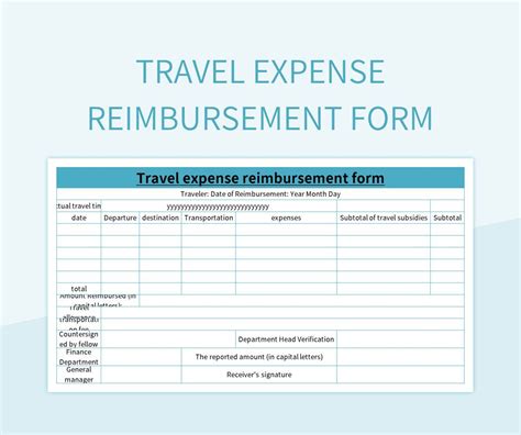 Travel Expense Reimbursement Form Template Hq Printable Documents