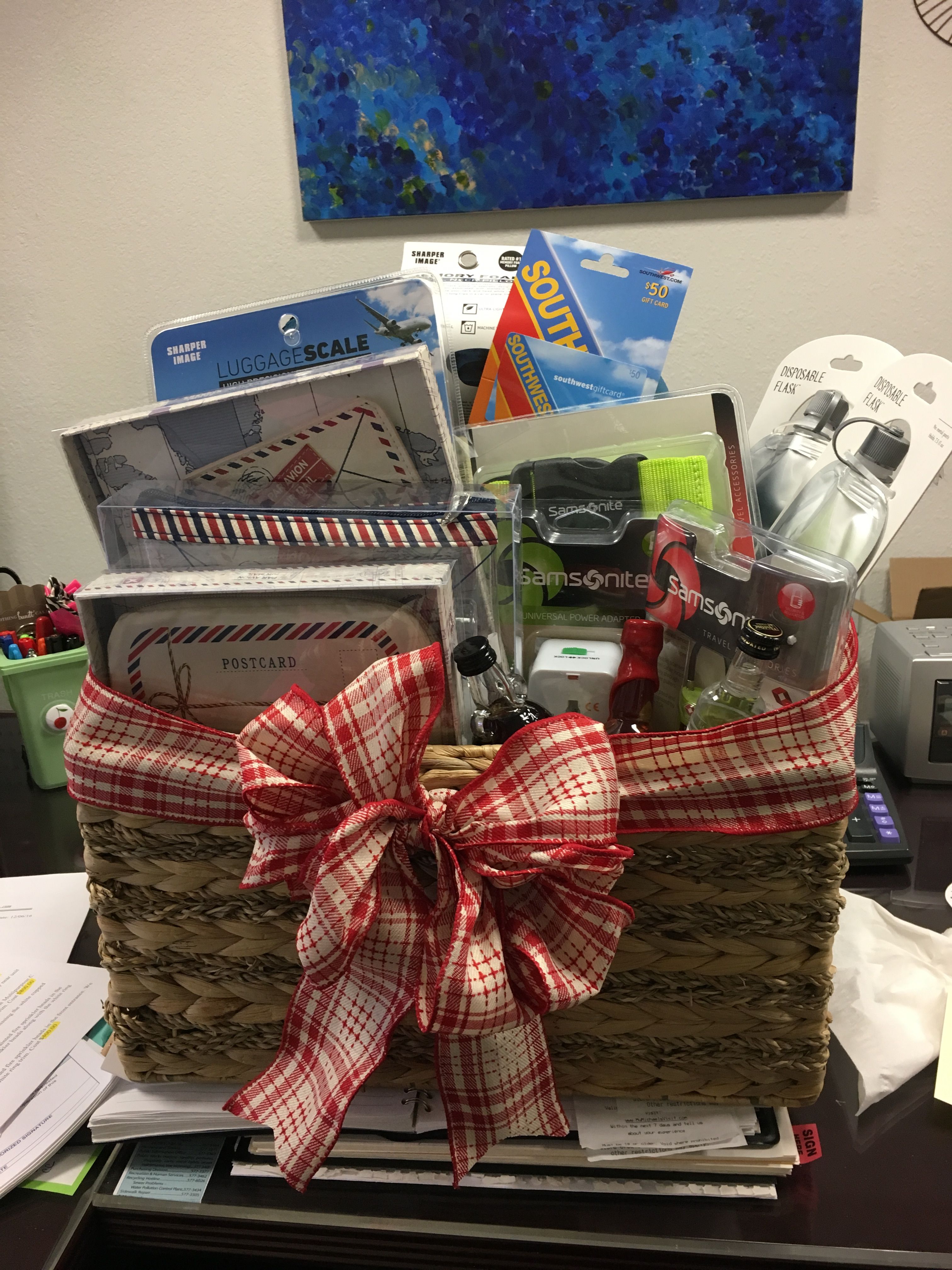 Travel Gift Basket Filled With All The Gadgets That You Ll Need