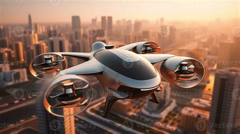 Travel Human Drone Of A Beautiful Transportation With Futuristic Design