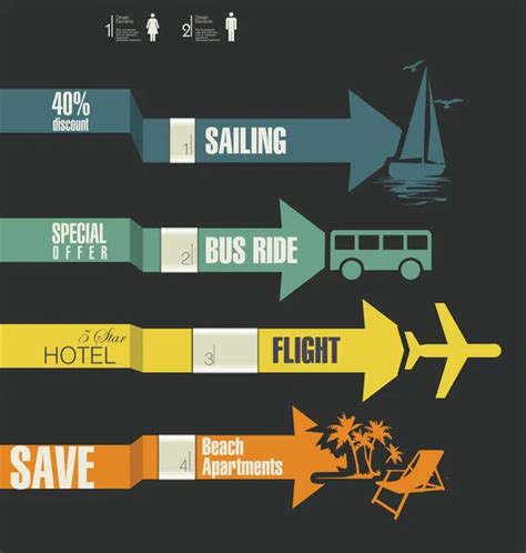 Travel Infographics Options Banner Arrows Stock Vector Royalty Free