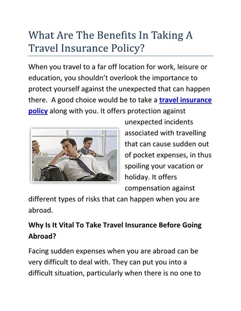 Travel Insurance Policy By Syed Issuu