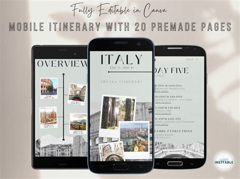 Travel Itinerary Mobile Template Editable On Canva Etsy