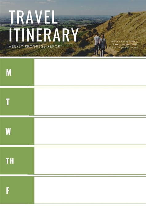 Travel Itinerary Template Canva Travel Planner Editable Itinerary