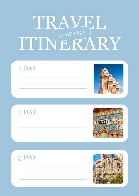 Travel Itinerary Template Compatible With Google Docs