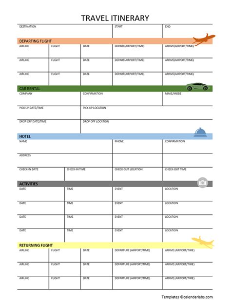 5 Travel Itinerary Templates