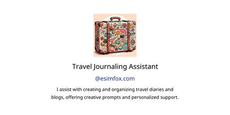 Travel Journaling Assistant Gpts Features And Functions Examples And