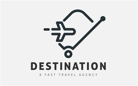 Travel Logo Design Template Concepts For Luggage And Airplane Travel