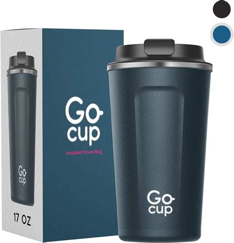 Travel Mug Insulated Reusable Coffee Cup With Spill Proof Lid 485Ml