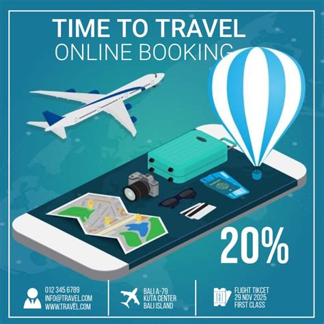 Travel Online Booking Ads Template Postermywall