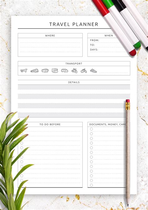 Travel Planner Printable