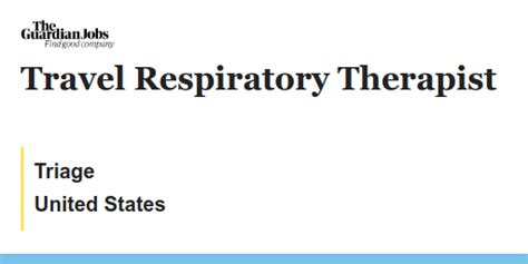 Travel Respiratory Therapist Job With Triage 9037455