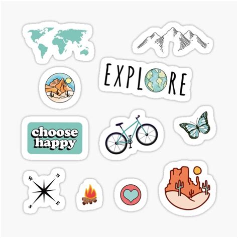 Travel Sticker Pack Art Collectibles Paper Mixed Media Collage Etna