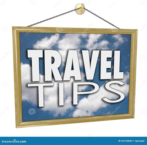 Travel Tips Hanging Sign Agency Advice Helpful Information Stock Illustration Illustration Of