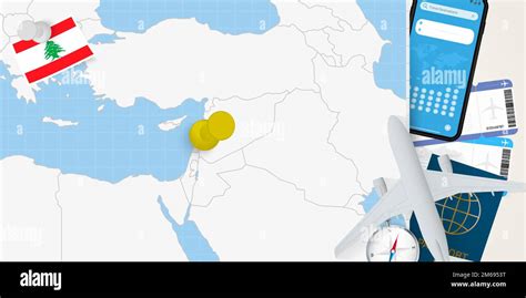 Travel To Lebanon Concept Map With Pin On Map Of Lebanon Vacation