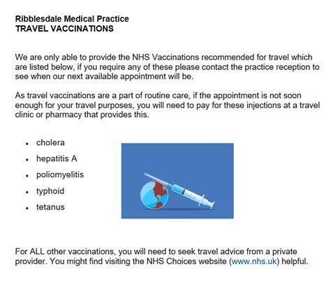 Travel Vaccines Ribblesdale Medical Practice