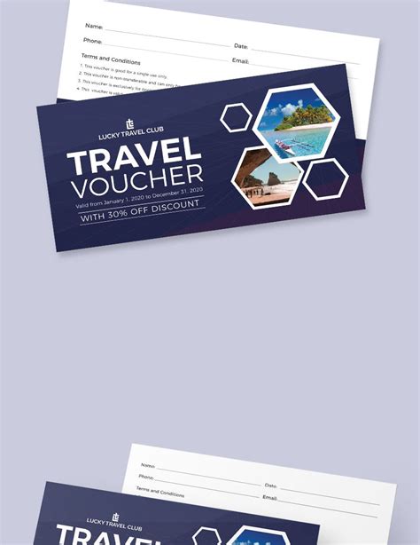 Travel Voucher Template In Publisher Ms Word Photoshop Illustrator