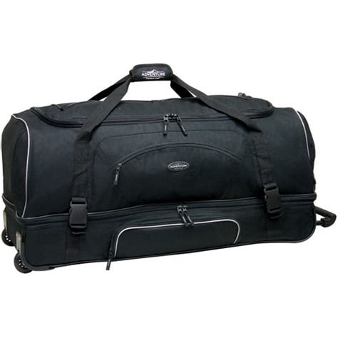 Travelers Club X Large 36 Amp Quot Drop Bottom Rolling Duffel With Telescopic Handle Black Walmart