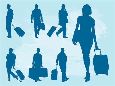 Traveling People Silhouettes Vector Art Graphics Freevector Com