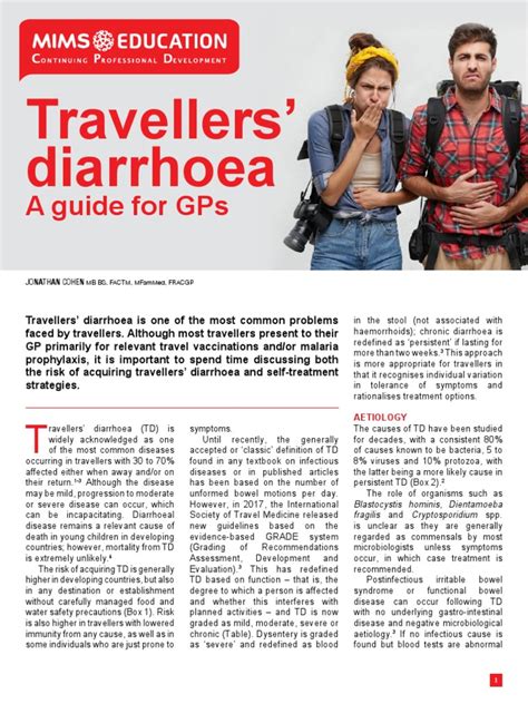 Travellers Diarrhoea A Guide For Gps Medicine Today