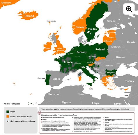 Travelling In Europe With Covid19 Country Colour Travel Code Zones