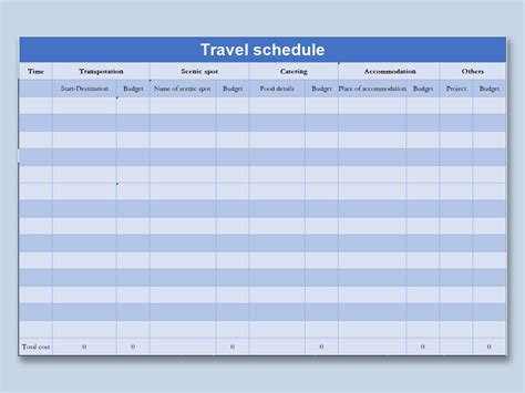 Trip Planner Excel Template