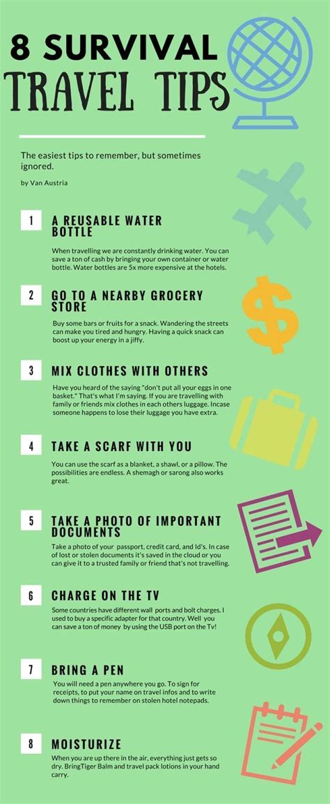 Tripmidas On Twitter 8 Survival Travel Tips Infographic Travel