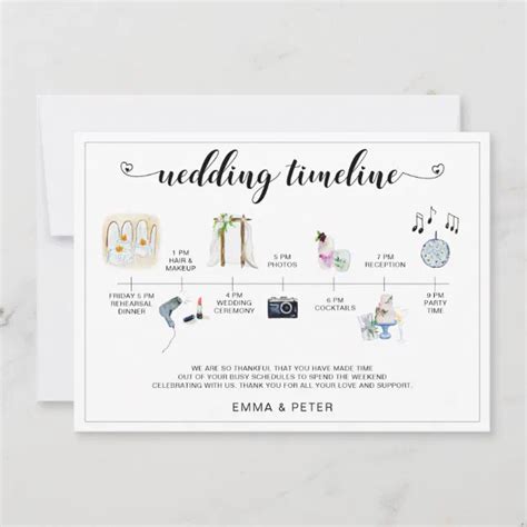 Tropical Destination Wedding Timeline Schedule Zazzle Wedding