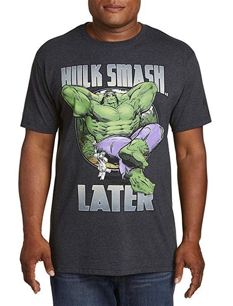 True Nation By Dxl Big And Tall Hulk Smash Later Graphic Tee