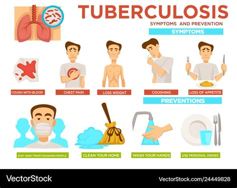 Tuberculosis Symptoms And Measures Infographics Vector Image