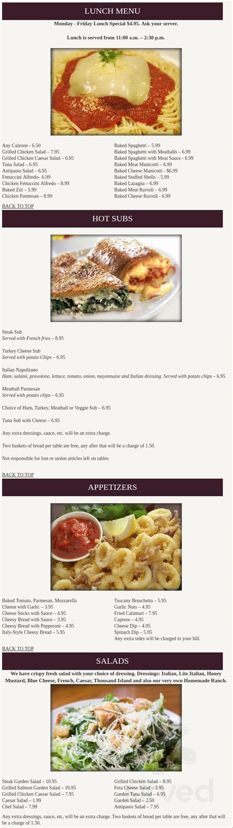 Tuscany Italian Restaurant Louisville Menu Prices Restaurant