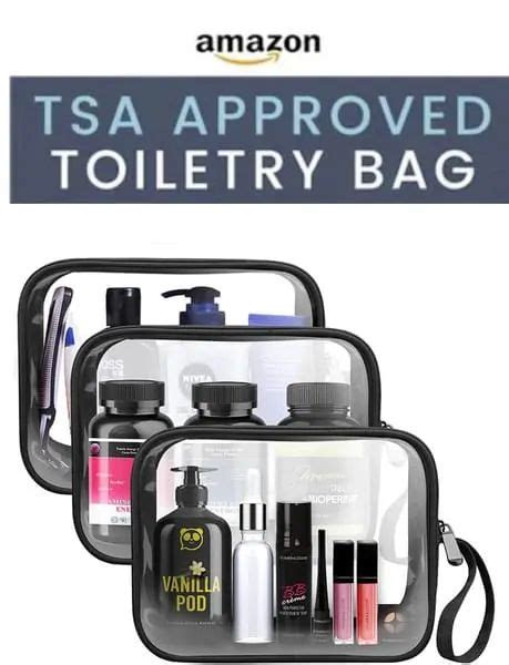 Two Bags That Have Various Items Inside Of Them With The Words Tsa