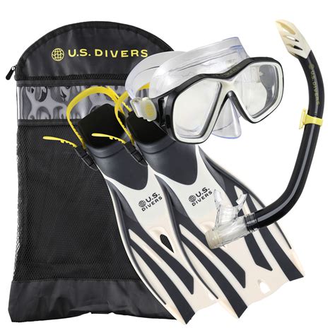 U S Divers Playa Adult Snorkeling Set Mask Fins Snorkel And Gear