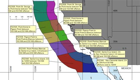 U S Offshore Marine Text Forecasts By Zone California