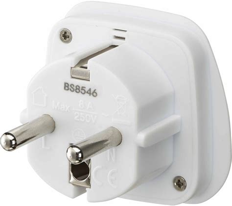 Uk To Eu Euro Europe European Travel Adaptor Plug 2 Pin Adapter Ce