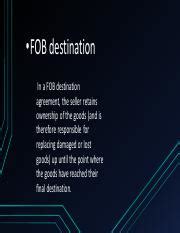 Understanding Fob Destination And Shipping Point Agreements Course Hero