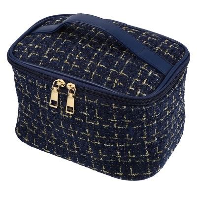 Unique Bargains Blue Makeup Bag Cosmetic Travel Bag Large Makeup Bag