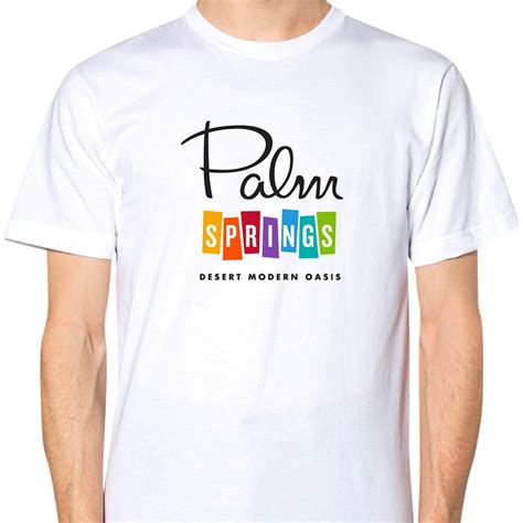 Unisex T Shirt Palm Springs Rainbow White Destination Psp