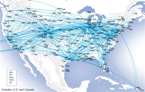 United Airlines Domestic Route Map