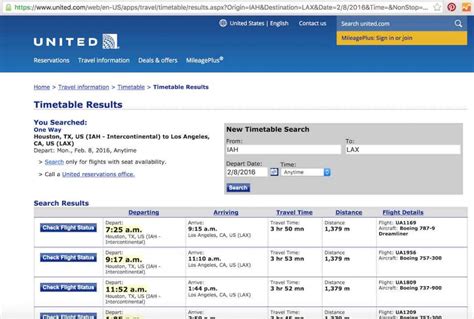 United Airlines Flight Information Reservations Status