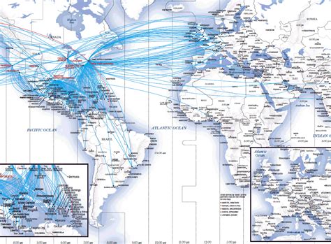 United Airlines Route Map Latin America Europe West Asia And Africa